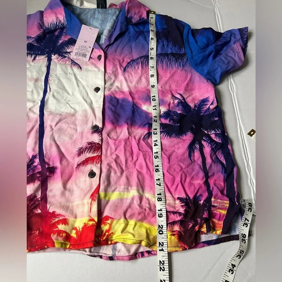 Wild Fable Button Front women’s Shirt Sunset Palm sz XS NWT - Picture 5 of 6